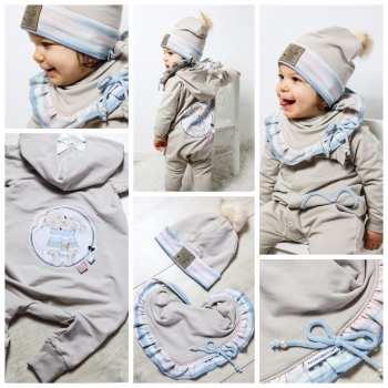 Patch / Aufnäher  - "Together" - Knitoptik grau - Rund